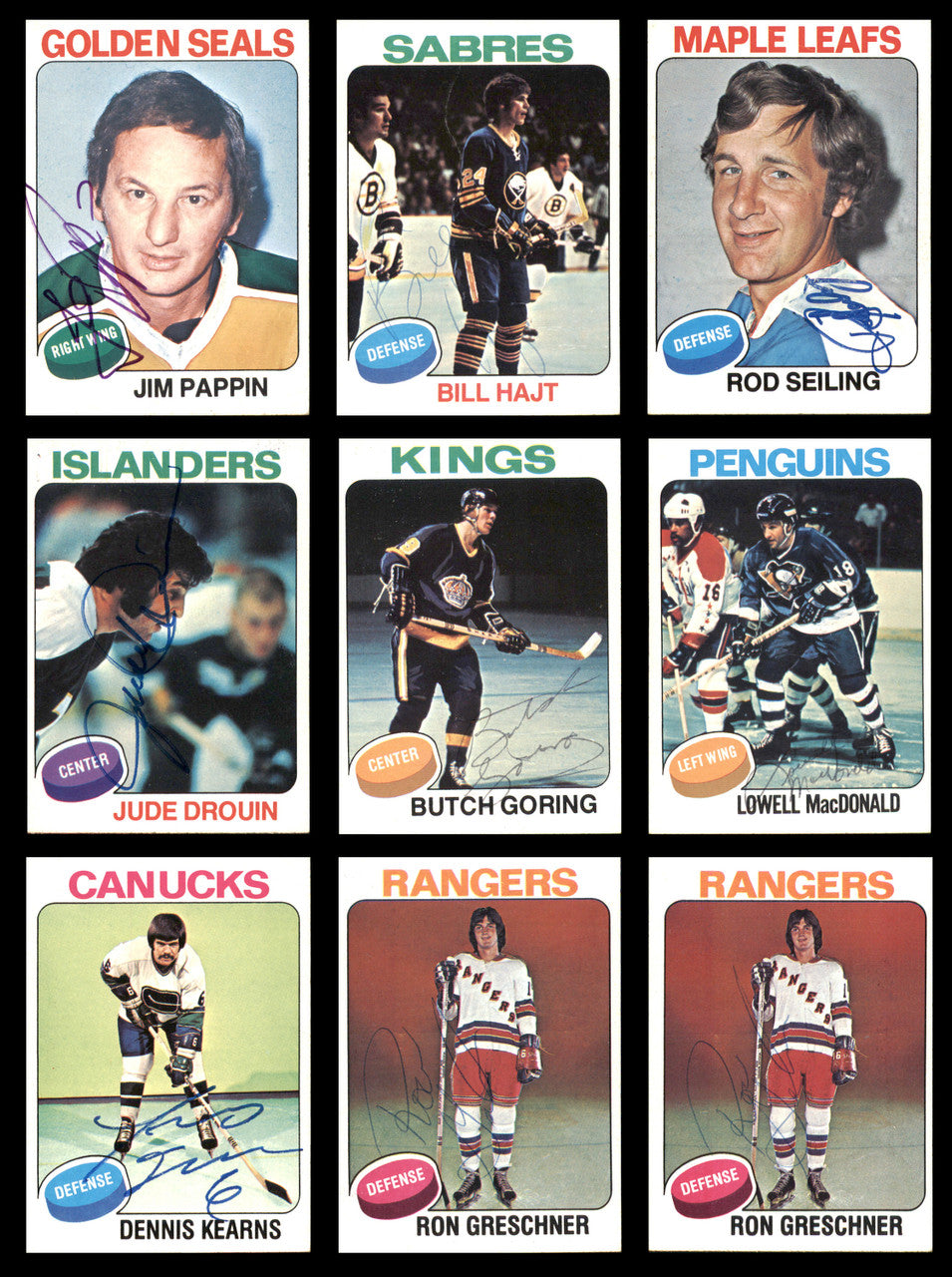 1975-76 Topps Hockey Autographed Cards (40 Count Lot) SKU #257886