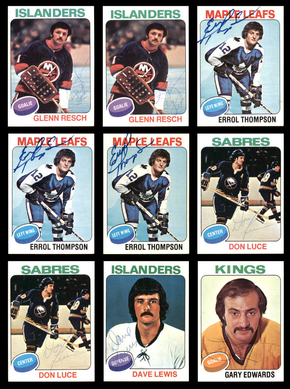 1975-76 Topps Hockey Autographed Cards (40 Count Lot) SKU #257886