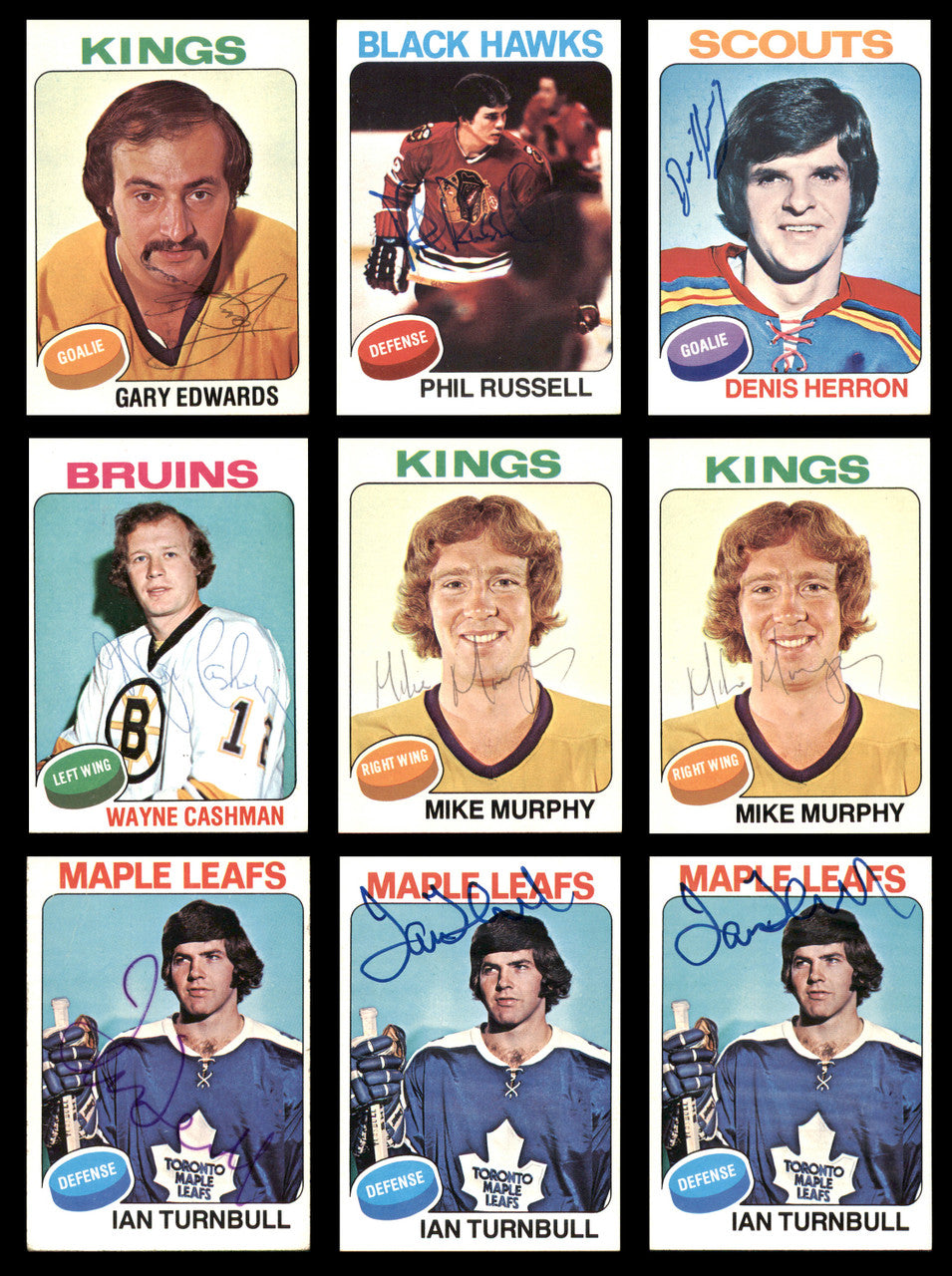 1975-76 Topps Hockey Autographed Cards (40 Count Lot) SKU #257886