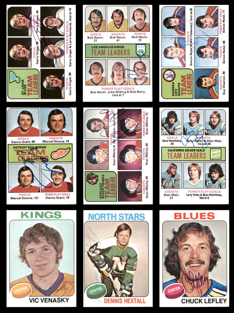1975-76 Topps Hockey Autographed Cards (68 Count Lot - All Different) SKU #257887