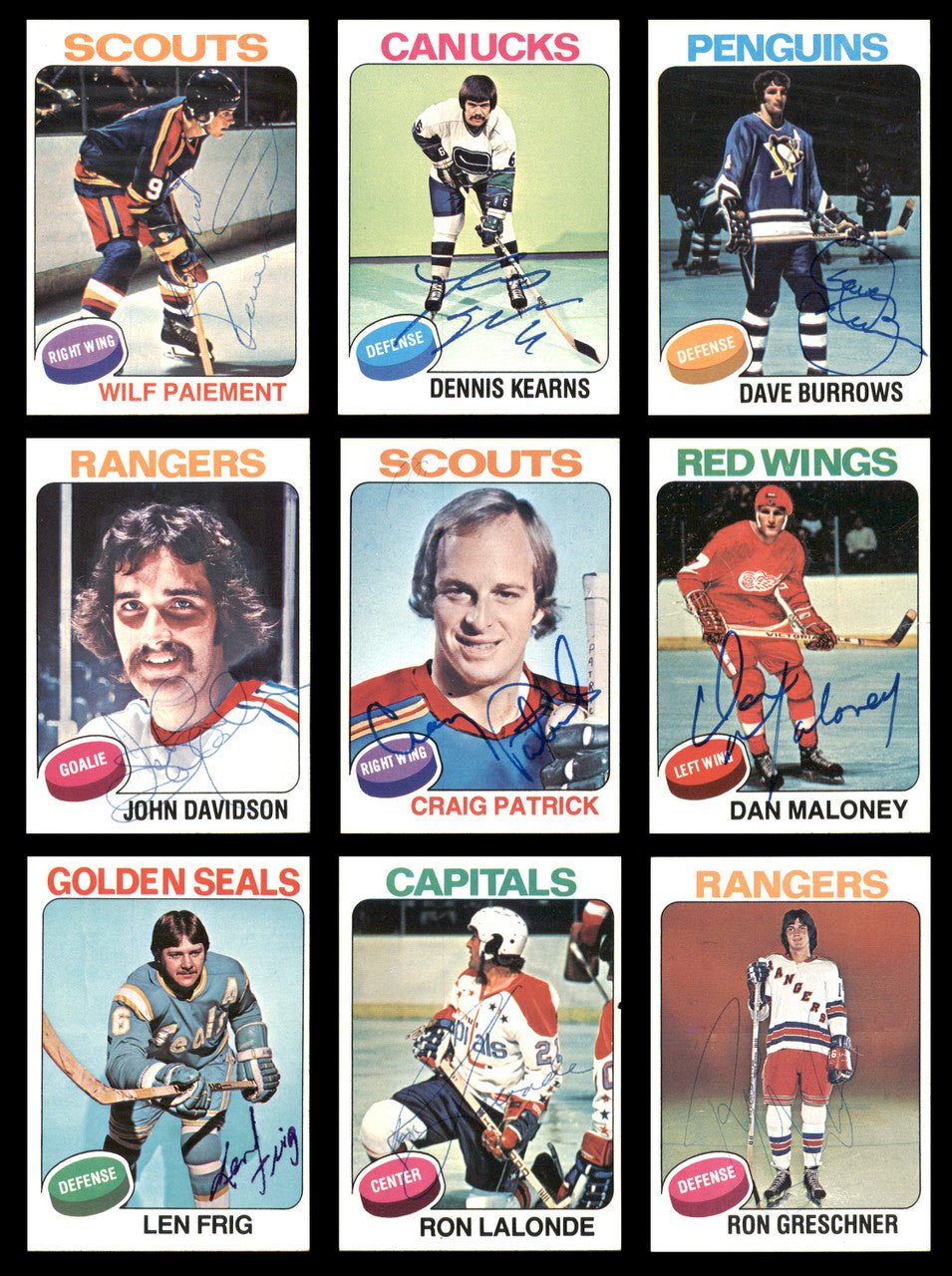 1975-76 Topps Hockey Autographed Cards (68 Count Lot - All Different) SKU #257887