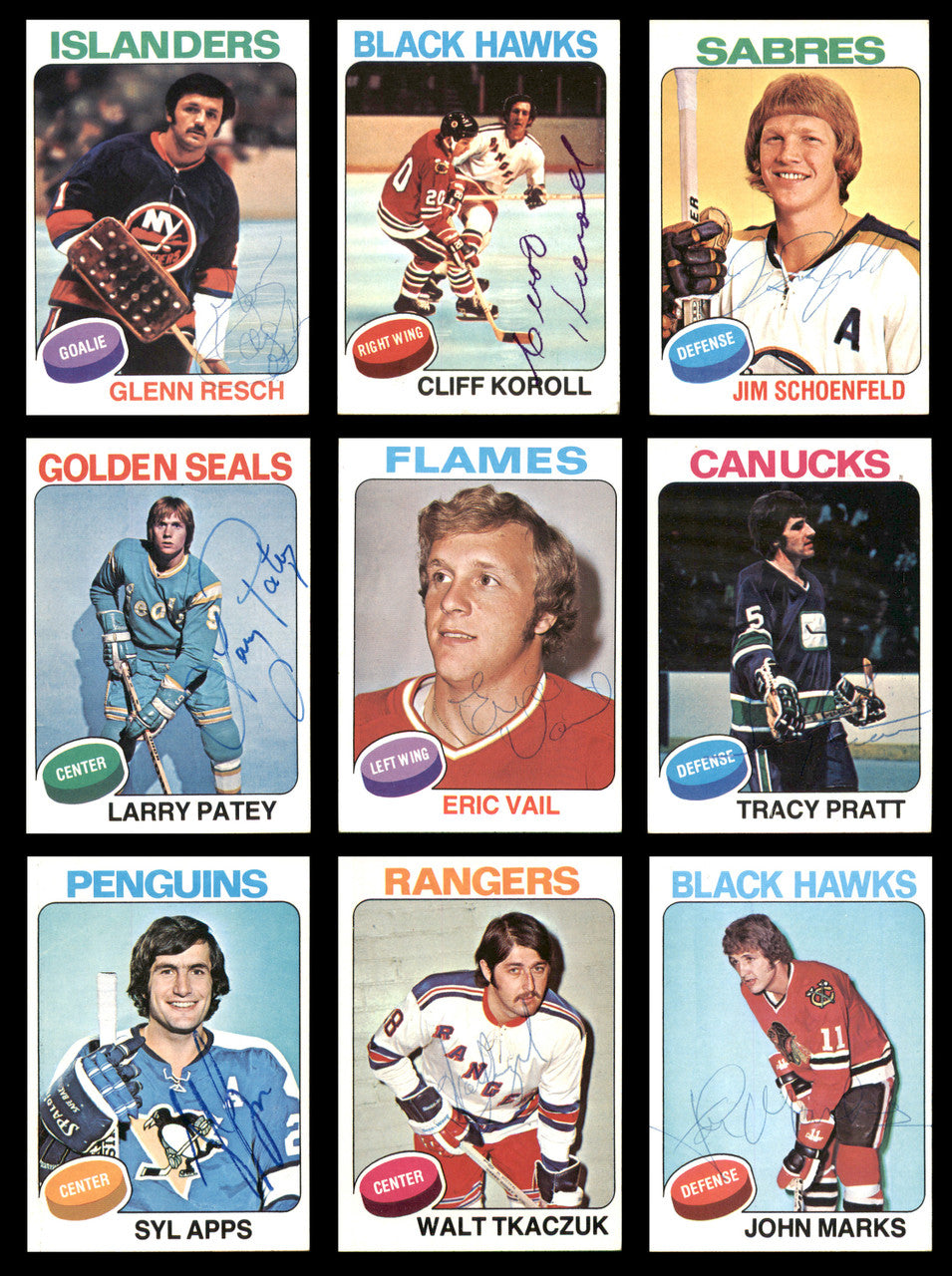 1975-76 Topps Hockey Autographed Cards (68 Count Lot - All Different) SKU #257887