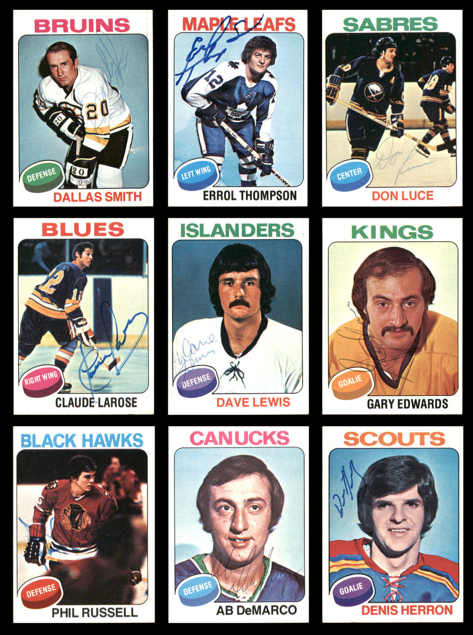1975-76 Topps Hockey Autographed Cards (68 Count Lot - All Different) SKU #257887