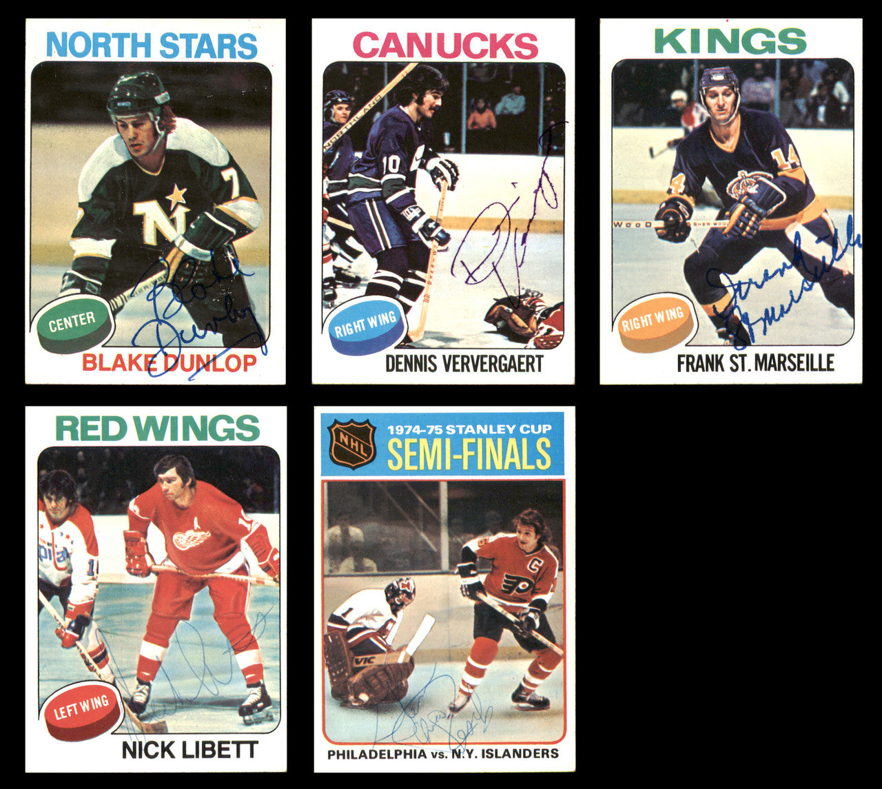 1975-76 Topps Hockey Autographed Cards (68 Count Lot - All Different) SKU #257887