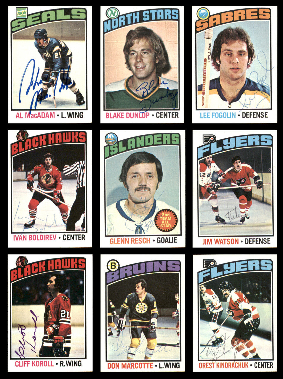 1976-77 Topps Hockey Autographed Cards (52 Count Lot - All Different) SKU #257889