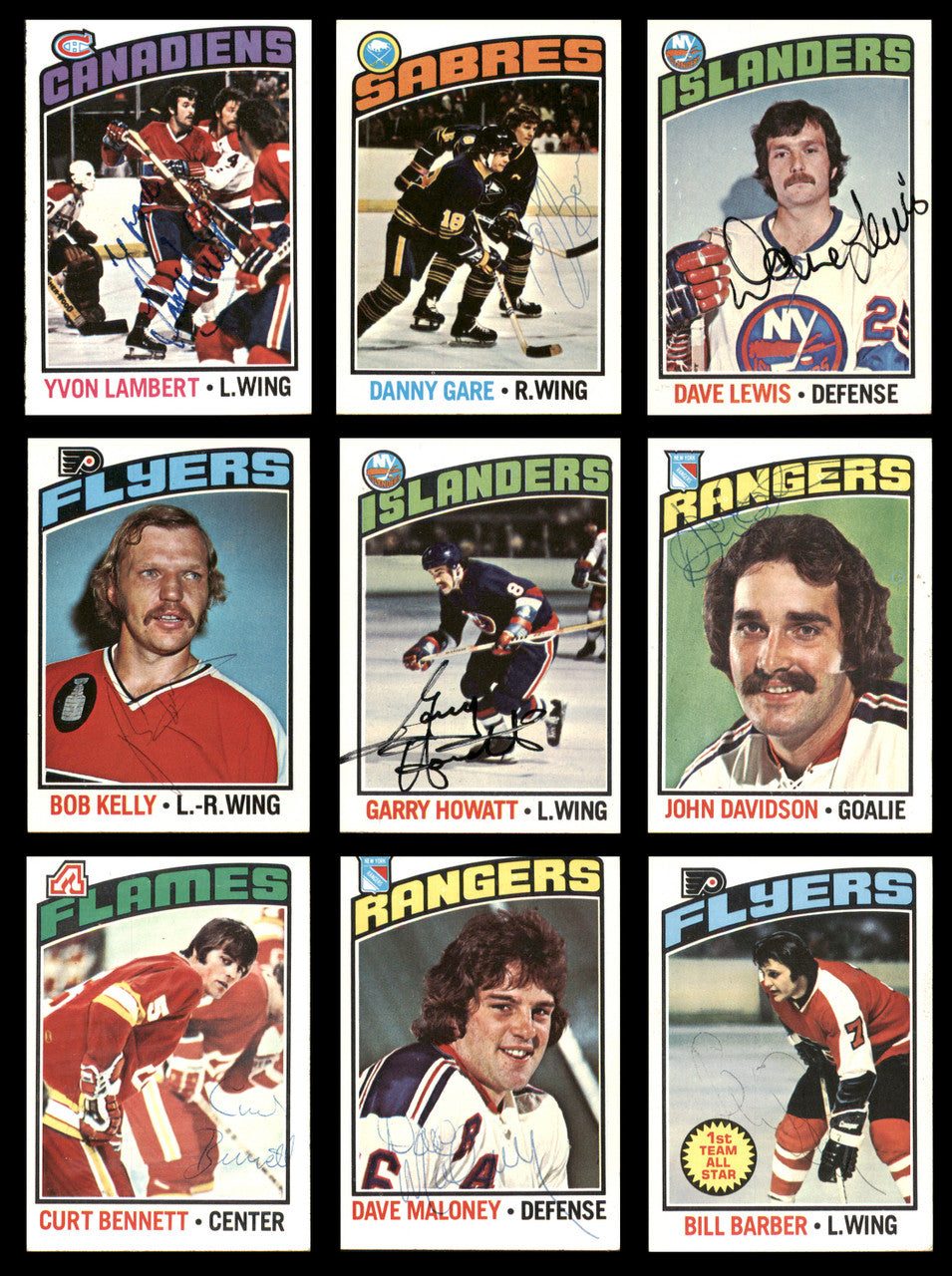 1976-77 Topps Hockey Autographed Cards (52 Count Lot - All Different) SKU #257889