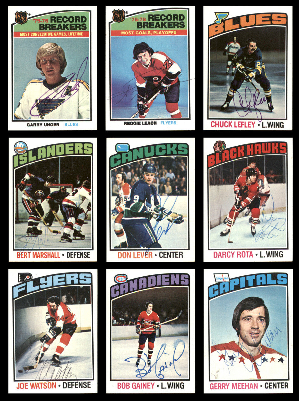 1976-77 Topps Hockey Autographed Cards (52 Count Lot - All Different) SKU #257889