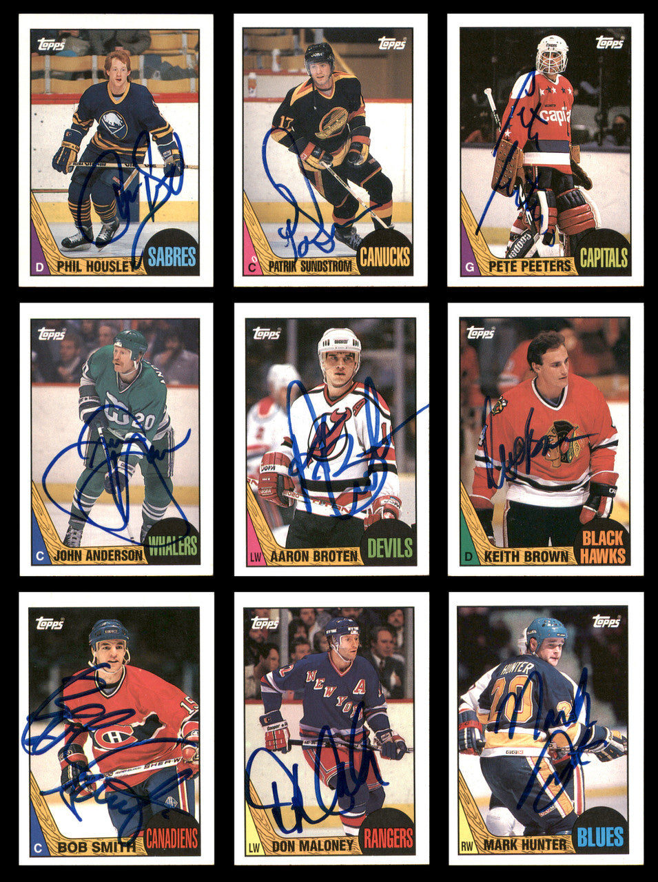 1987-88 Topps Hockey Autographed Cards (81 Count Lot - All Different) SKU #257891