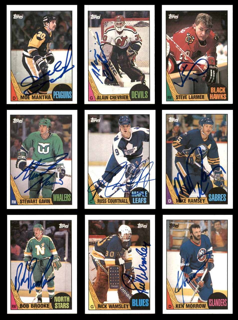 1987-88 Topps Hockey Autographed Cards (81 Count Lot - All Different) SKU #257891