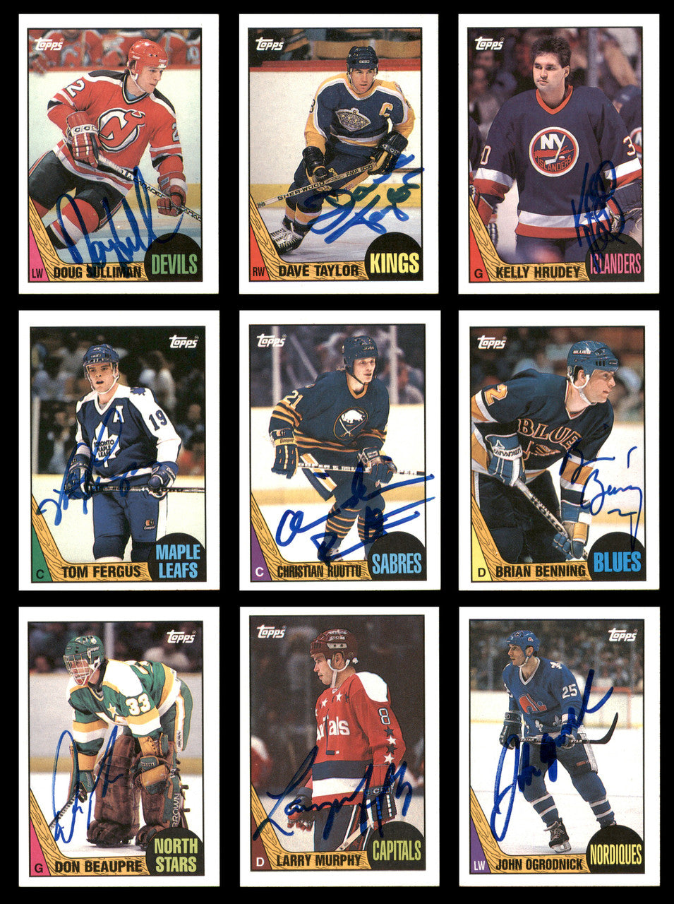 1987-88 Topps Hockey Autographed Cards (81 Count Lot - All Different) SKU #257891