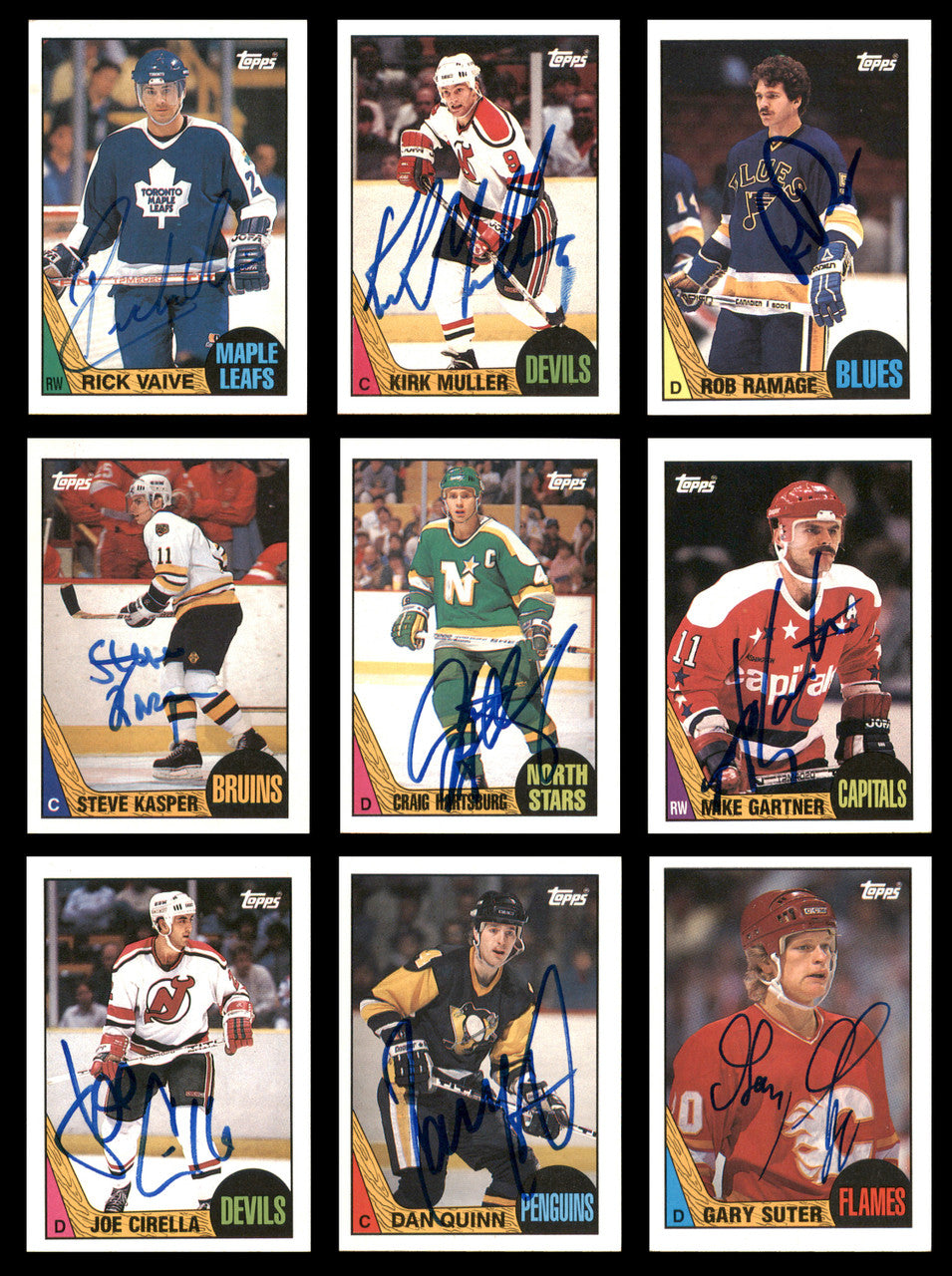 1987-88 Topps Hockey Autographed Cards (81 Count Lot - All Different) SKU #257891