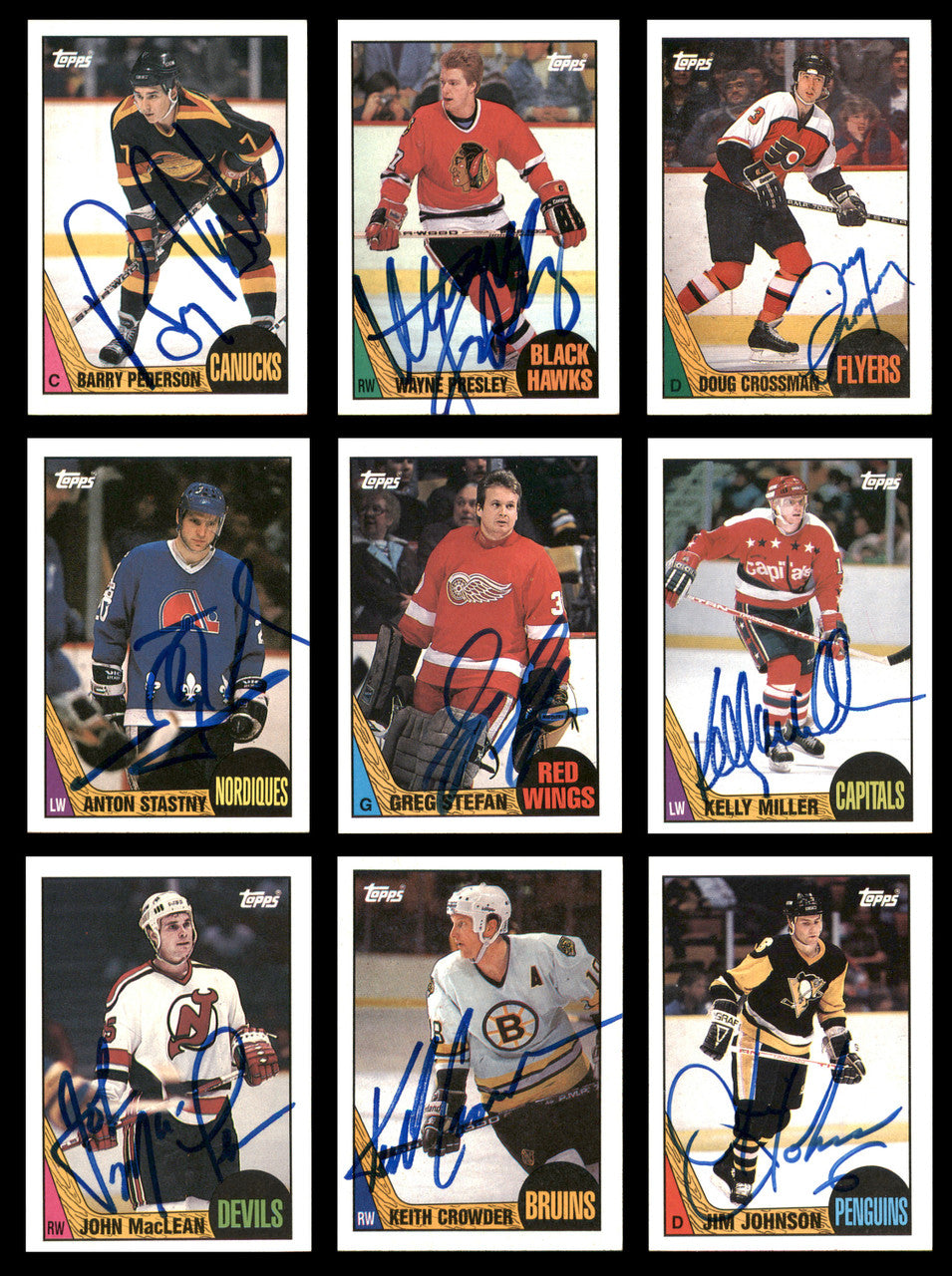 1987-88 Topps Hockey Autographed Cards (81 Count Lot - All Different) SKU #257891