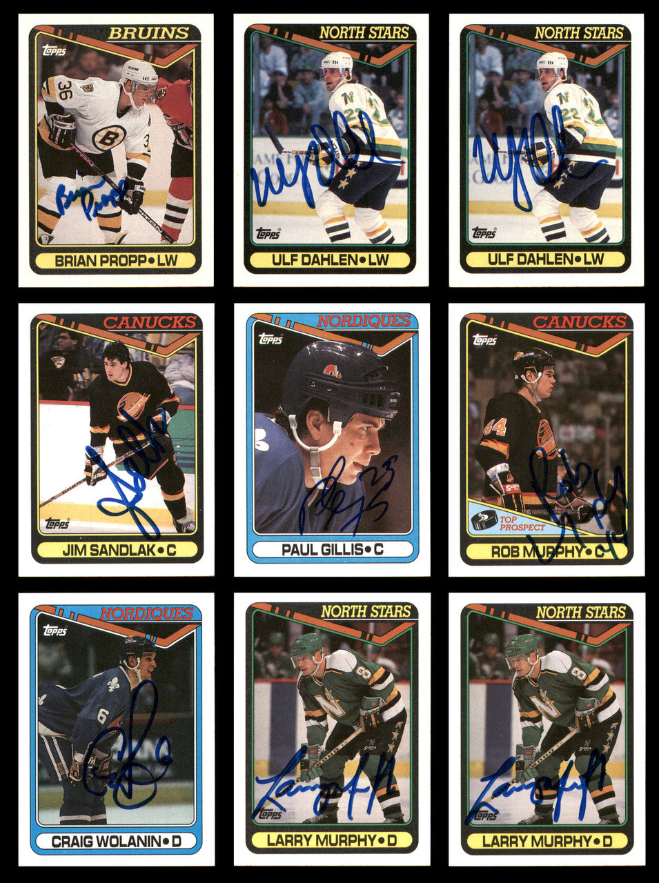 1990-91 Topps Hockey Autographed Cards (74 Count Lot) SKU #257892