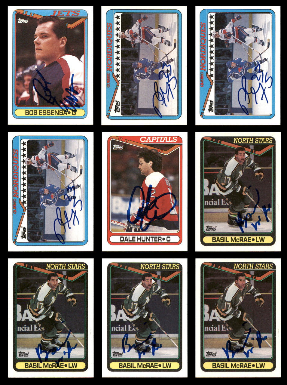 1990-91 Topps Hockey Autographed Cards (74 Count Lot) SKU #257892