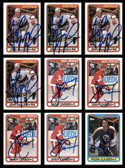 1990-91 Topps Hockey Autographed Cards (74 Count Lot) SKU #257892