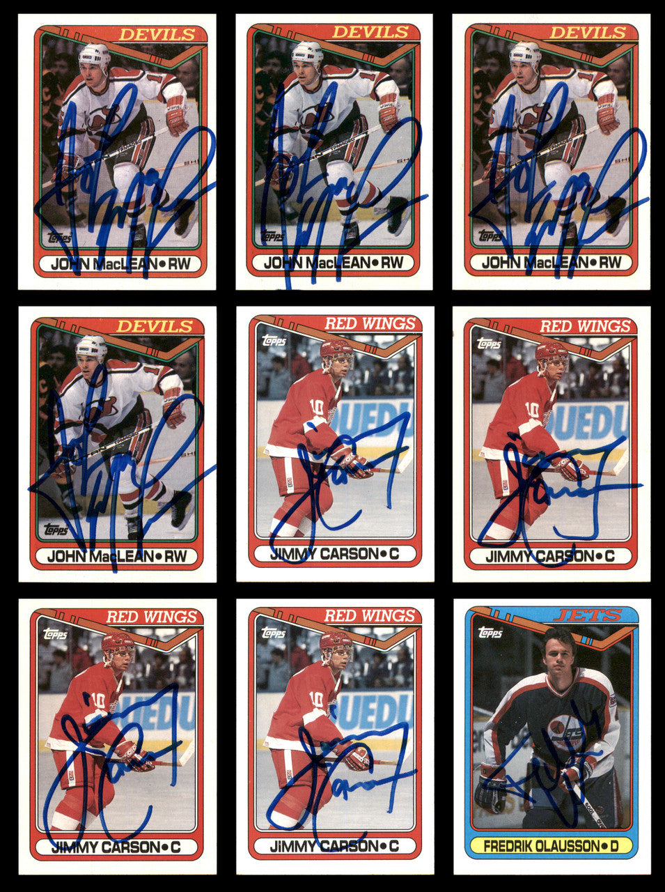 1990-91 Topps Hockey Autographed Cards (74 Count Lot) SKU #257892