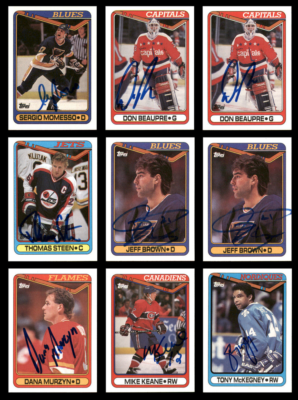1990-91 Topps Hockey Autographed Cards (74 Count Lot) SKU #257892
