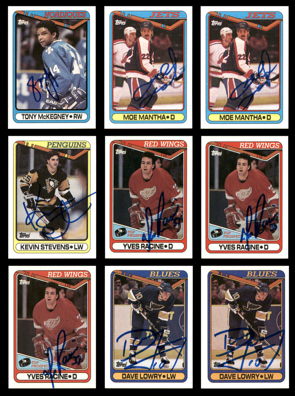 1990-91 Topps Hockey Autographed Cards (74 Count Lot) SKU #257892