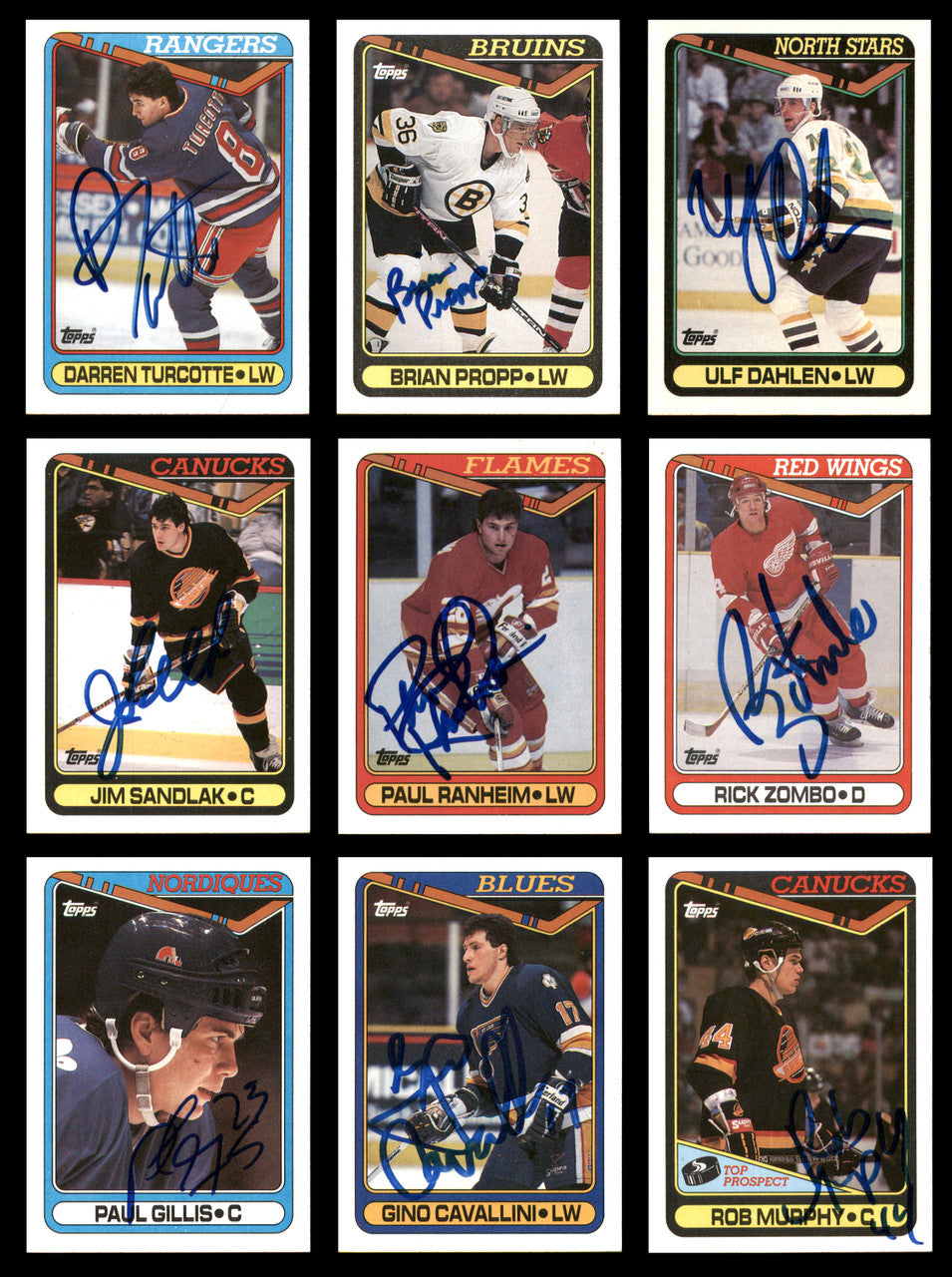 1990-91 Topps Hockey Autographed Cards (66 Count Lot - All Different) SKU #257893