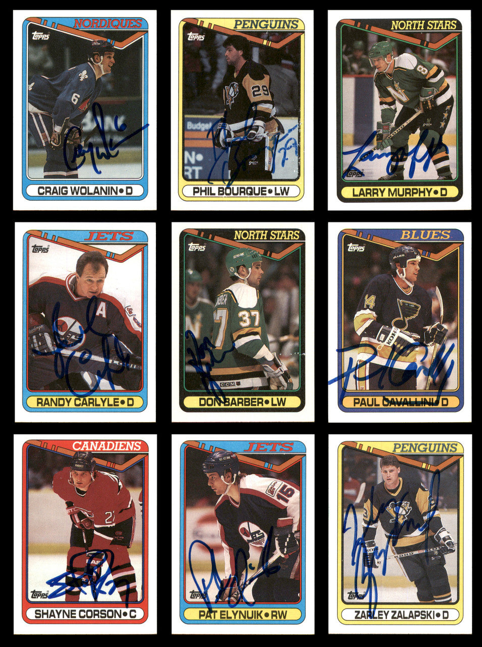1990-91 Topps Hockey Autographed Cards (66 Count Lot - All Different) SKU #257893