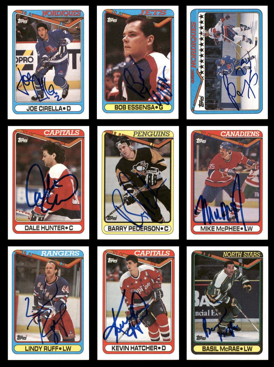 1990-91 Topps Hockey Autographed Cards (66 Count Lot - All Different) SKU #257893