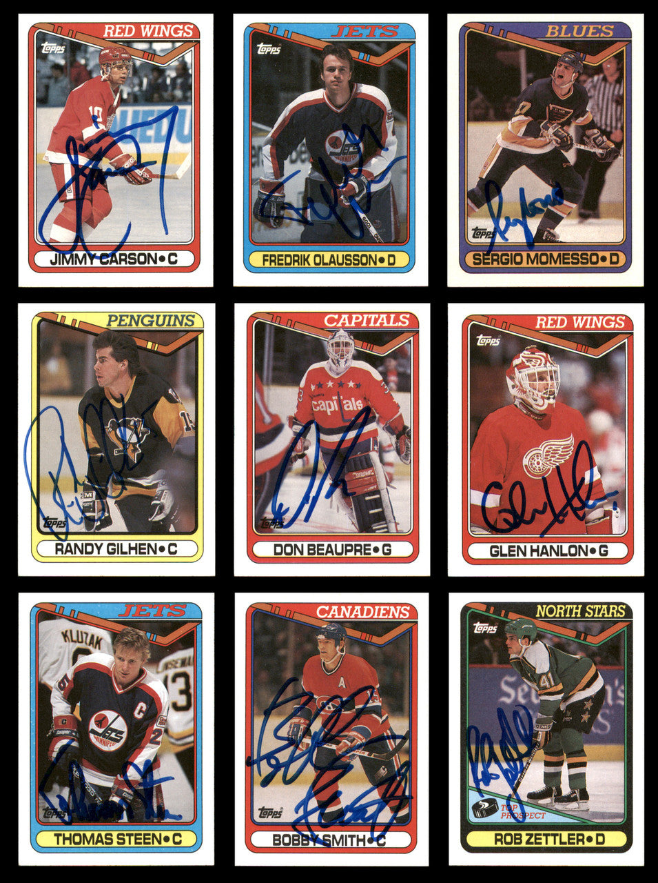 1990-91 Topps Hockey Autographed Cards (66 Count Lot - All Different) SKU #257893