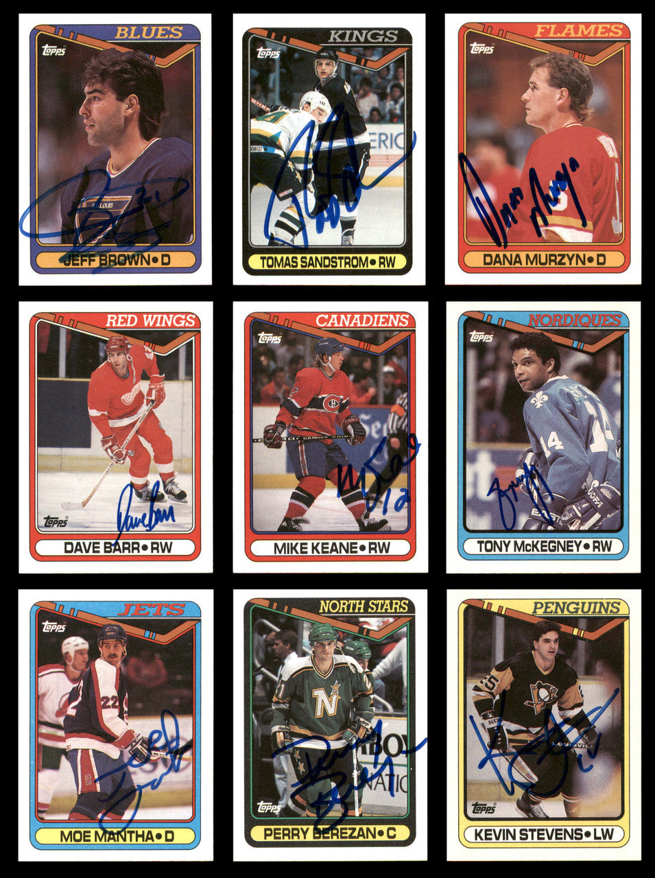 1990-91 Topps Hockey Autographed Cards (66 Count Lot - All Different) SKU #257893