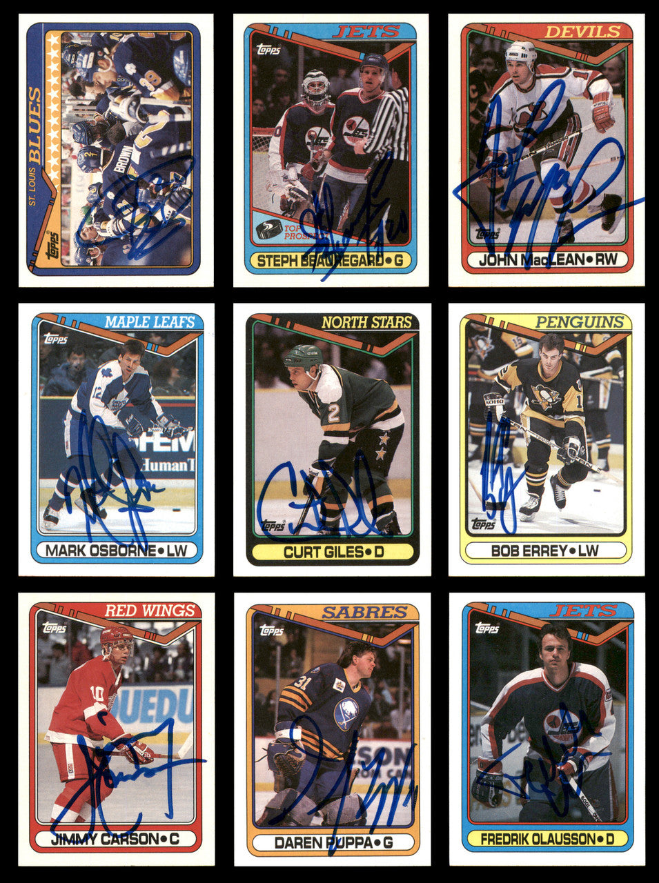 1990-91 Topps Hockey Autographed Cards (84 Count Lot - All Different) SKU #257894