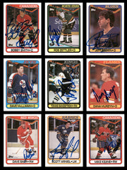 1990-91 Topps Hockey Autographed Cards (84 Count Lot - All Different) SKU #257894