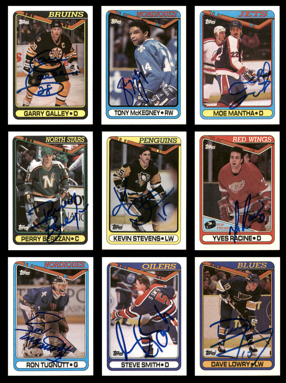 1990-91 Topps Hockey Autographed Cards (84 Count Lot - All Different) SKU #257894