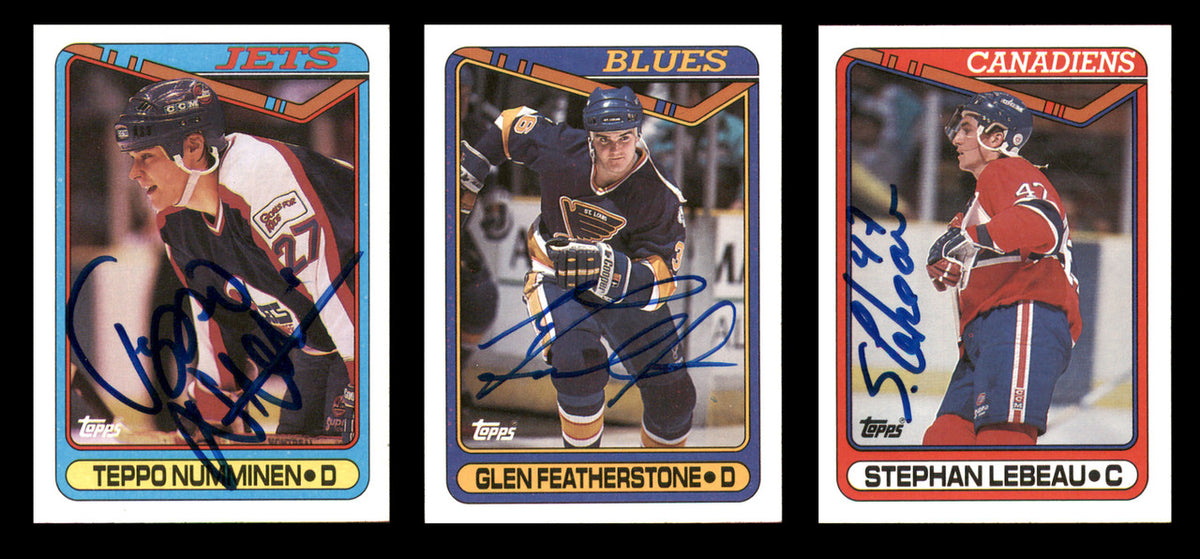 1990-91 Topps Hockey Autographed Cards (84 Count Lot - All Different) SKU #257894