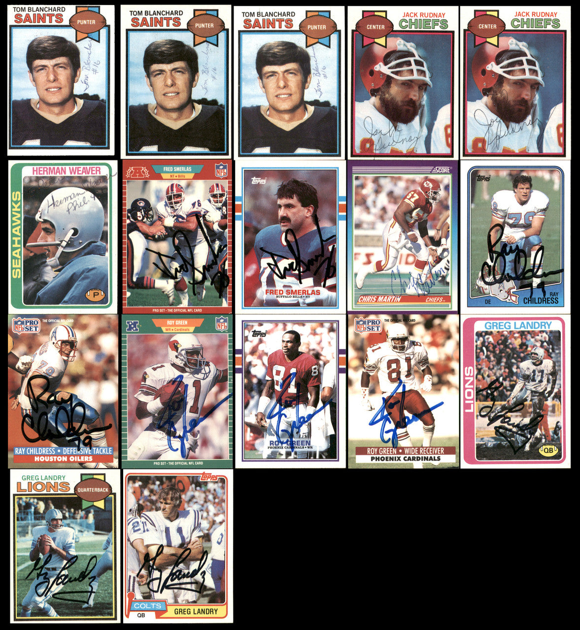 Autographed Football Cards (117 Count Lot) SKU #257901