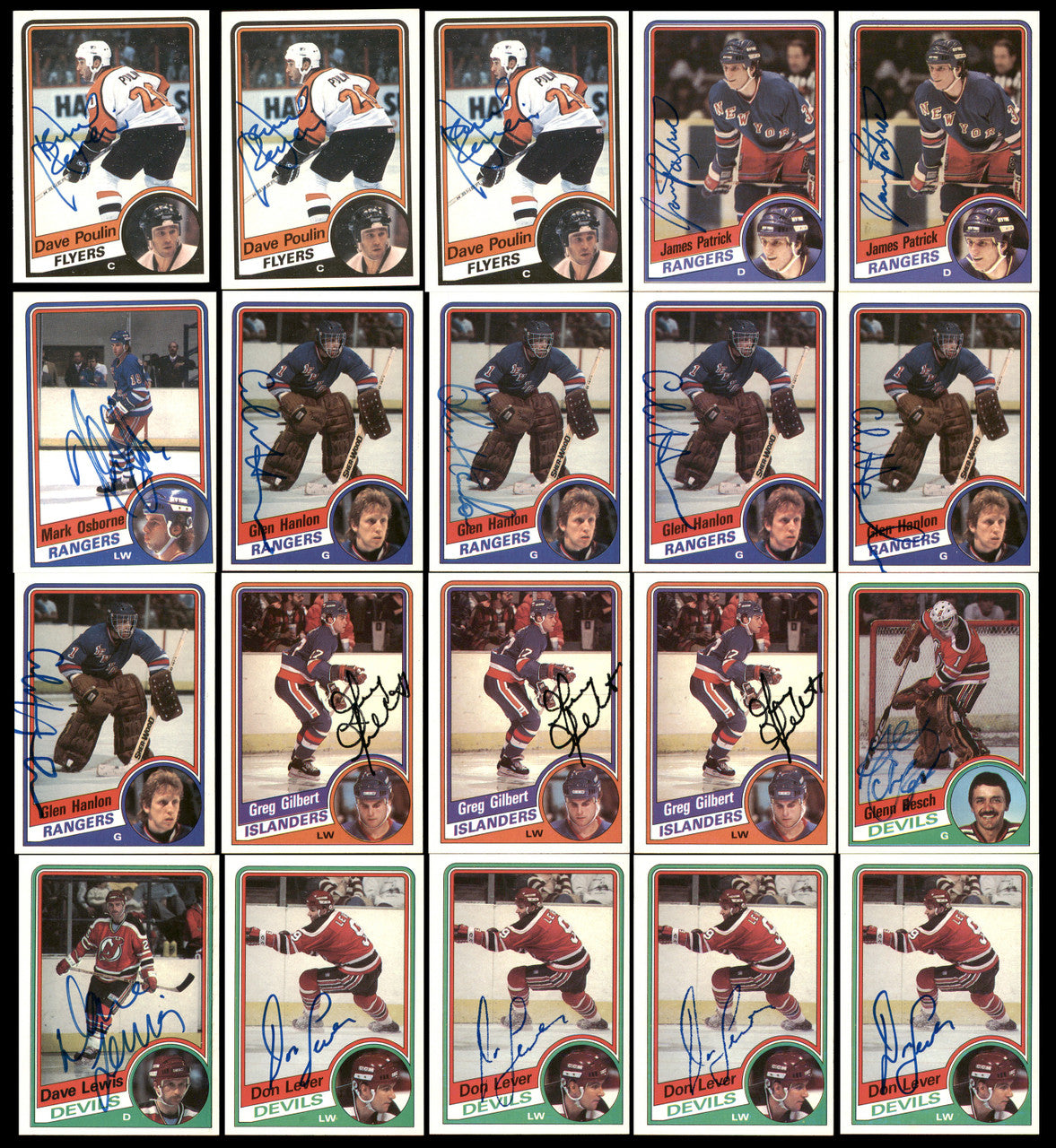 1984-85 Topps Hockey Autographed Cards (120 Count Lot) SKU #257904