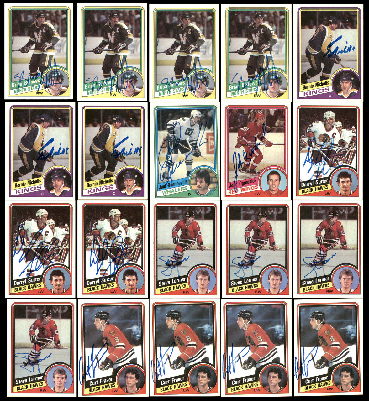 1984-85 Topps Hockey Autographed Cards (120 Count Lot) SKU #257904