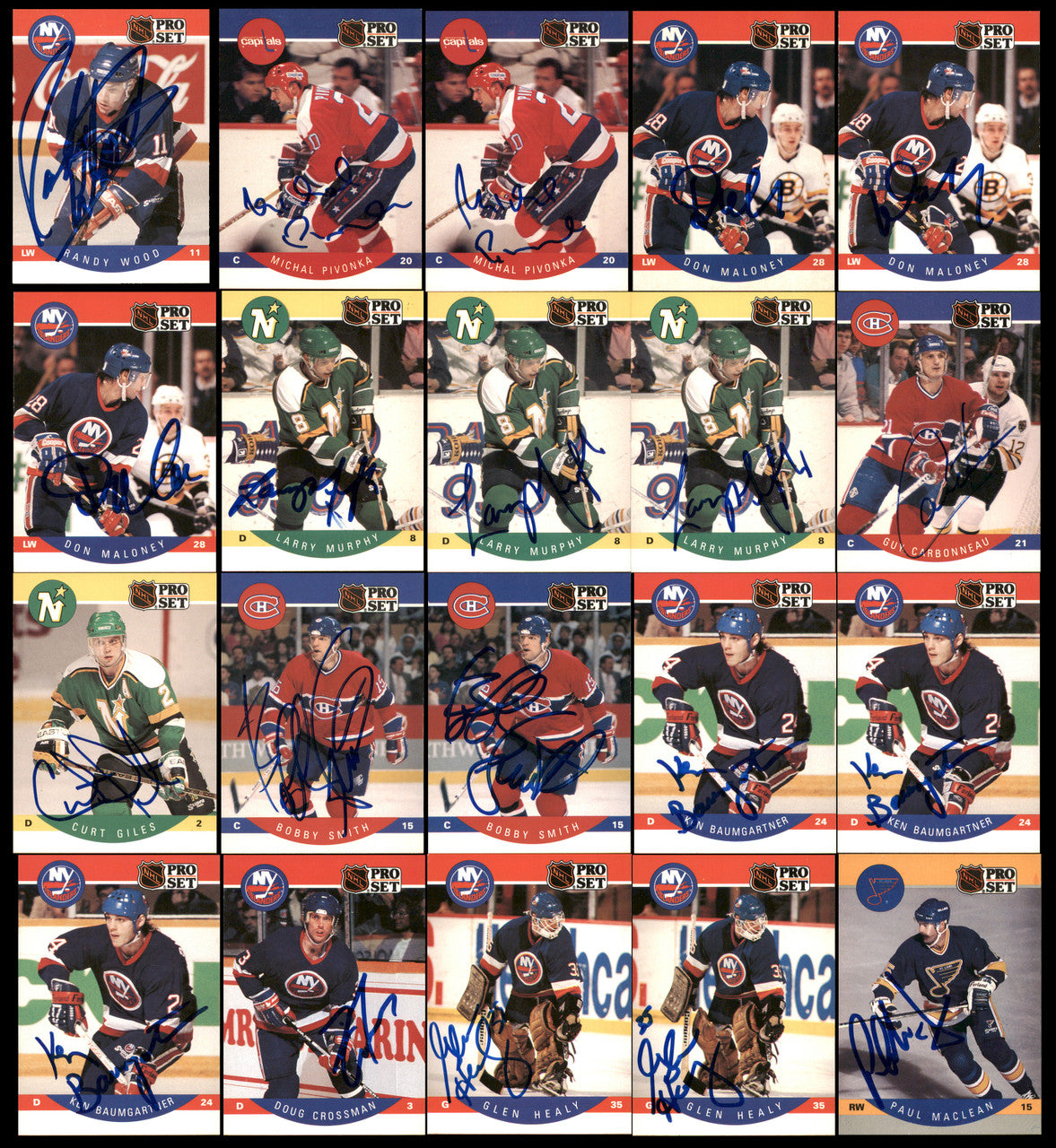 1990-91 Pro Set Hockey Autographed Cards (160 Count Lot) SKU #257907