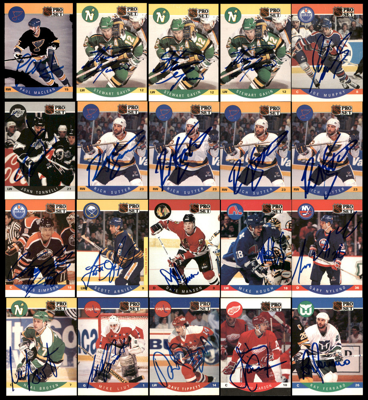 1990-91 Pro Set Hockey Autographed Cards (160 Count Lot) SKU #257907