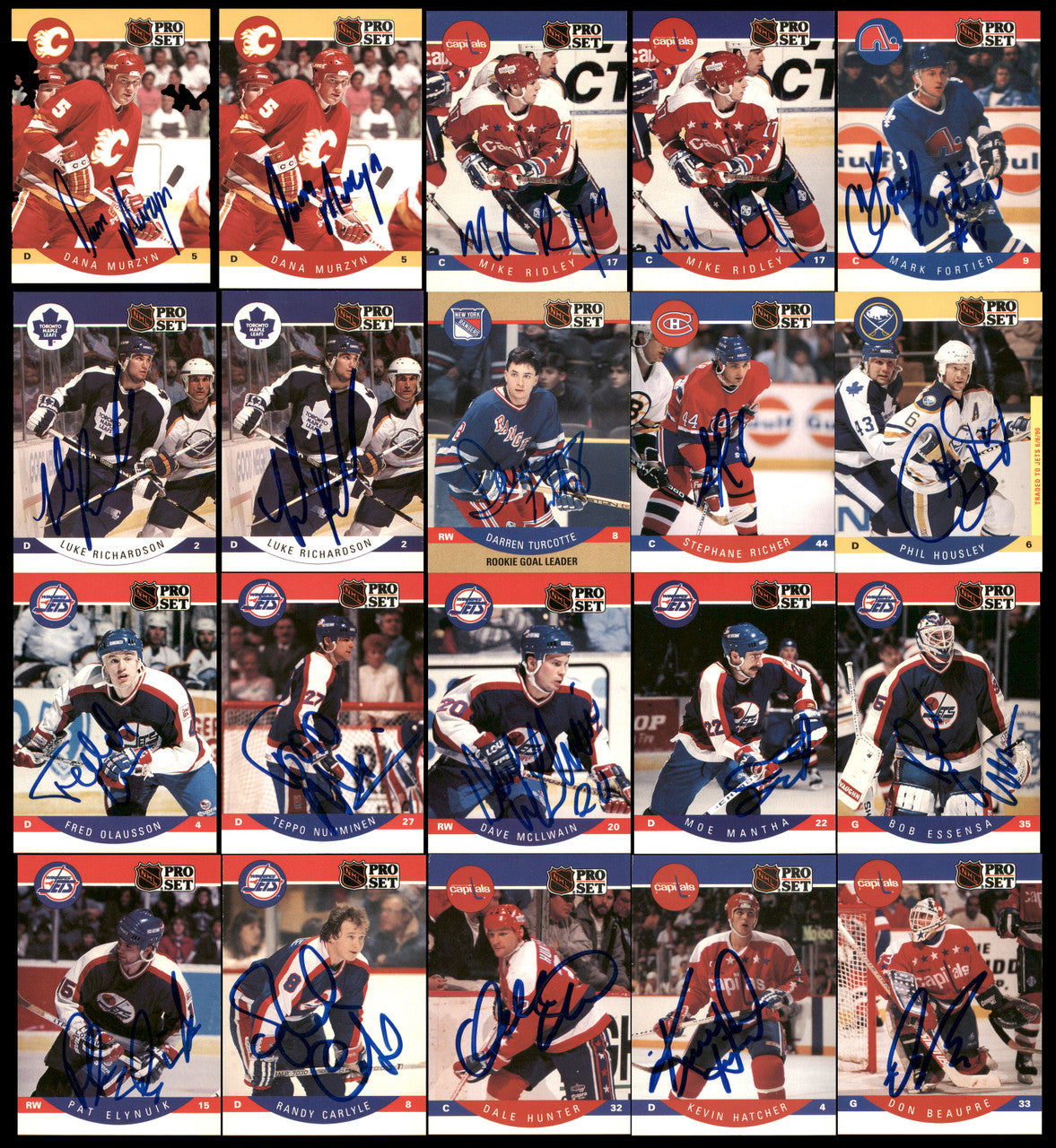 1990-91 Pro Set Hockey Autographed Cards (160 Count Lot) SKU #257907