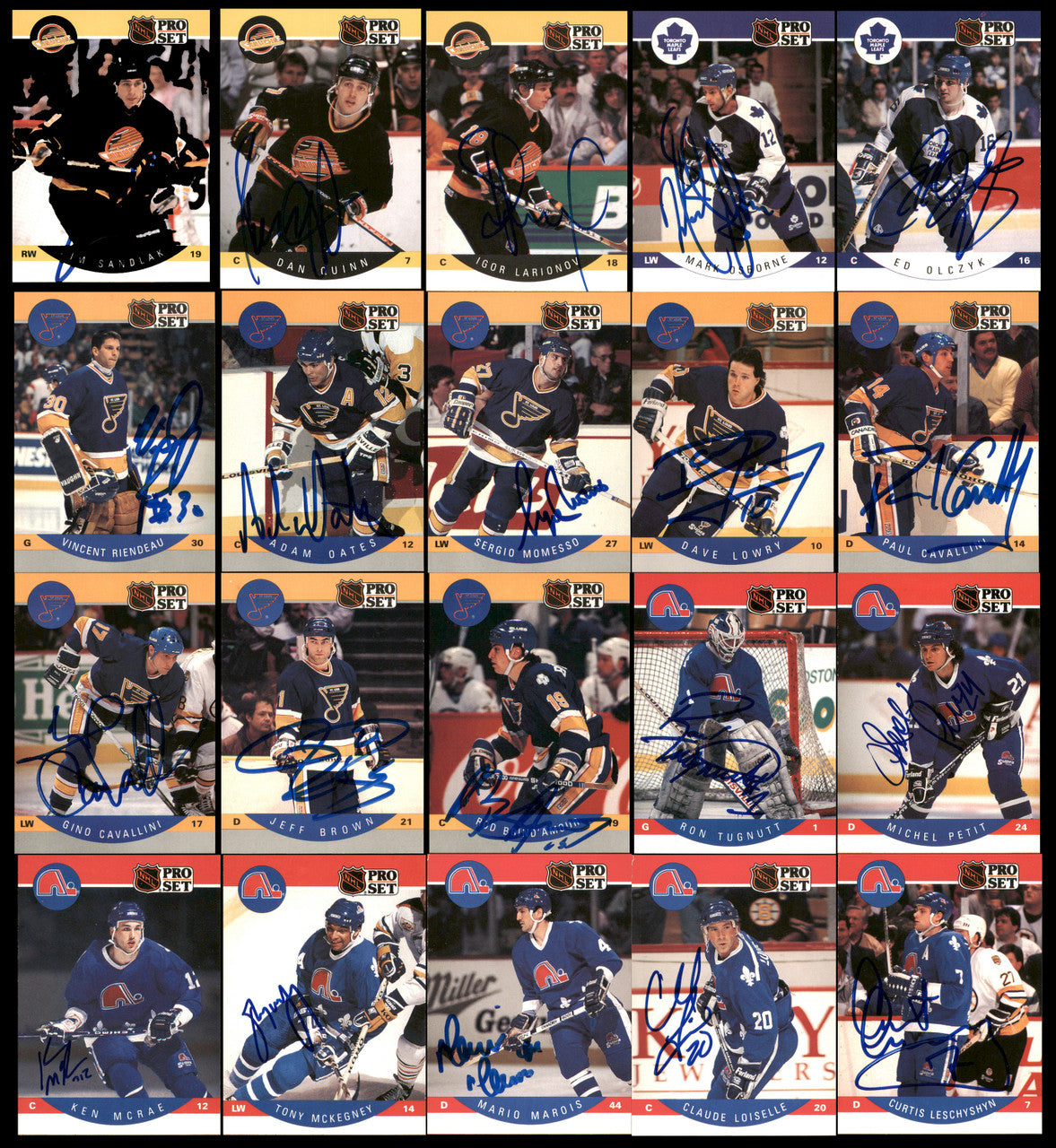 1990-91 Pro Set Hockey Autographed Cards (160 Count Lot) SKU #257907