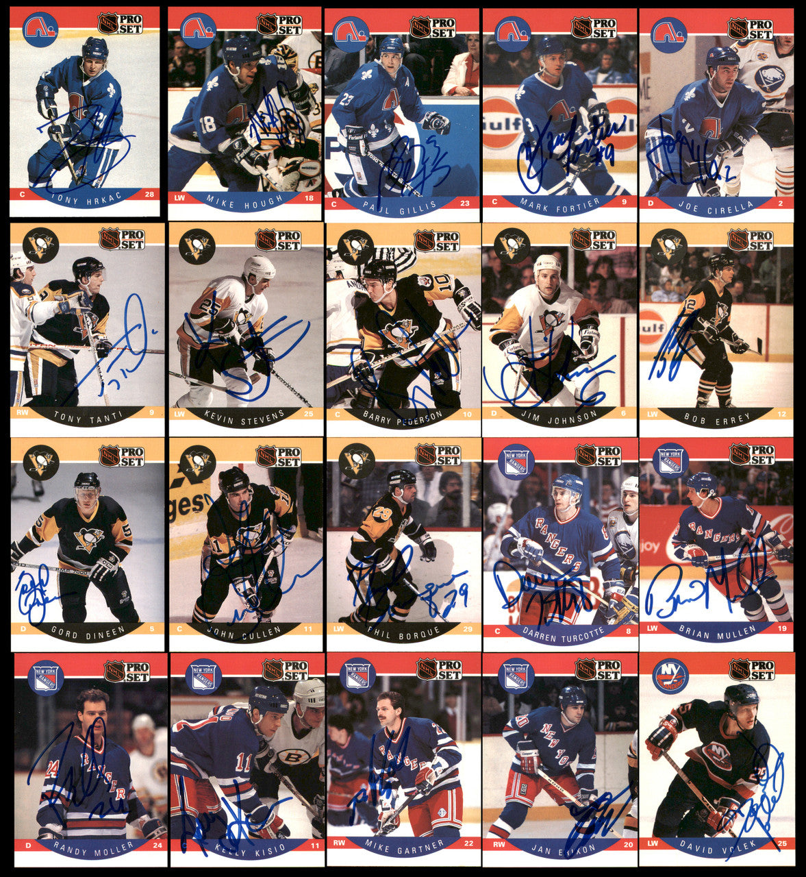 1990-91 Pro Set Hockey Autographed Cards (160 Count Lot) SKU #257907