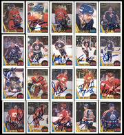 1987-88 O-Pee-Chee Hockey Autographed Cards (134 Count Lot - All Different) SKU #257908