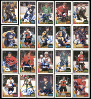 1987-88 O-Pee-Chee Hockey Autographed Cards (134 Count Lot - All Different) SKU #257908