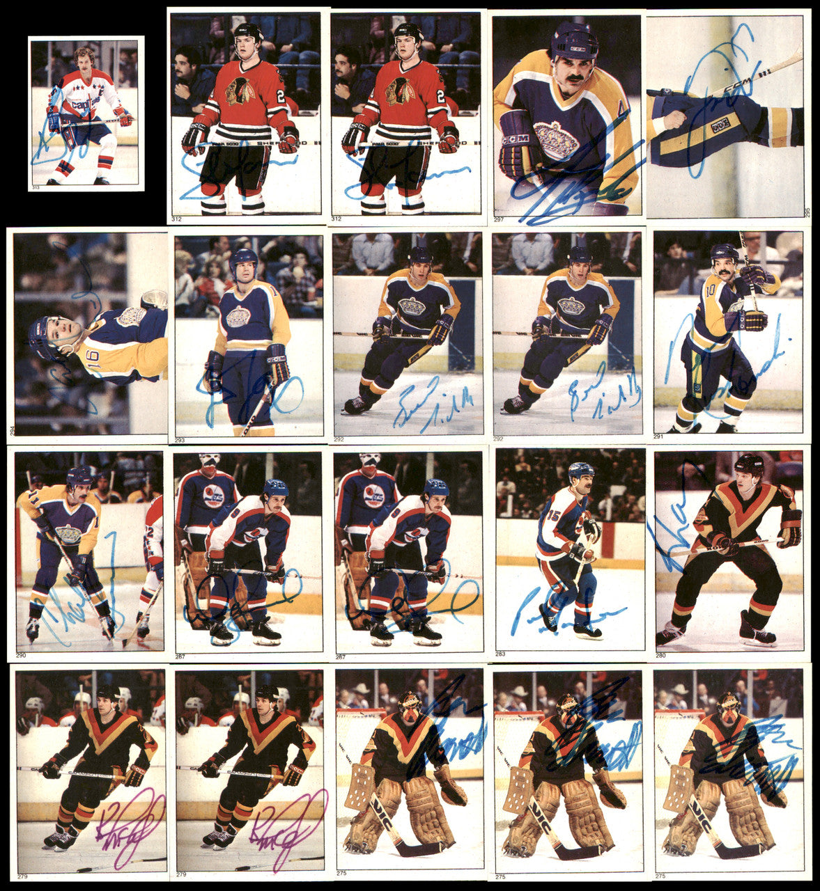 1983-84 Topps Stickers Hockey Autographed Cards (142 Count Lot) SKU #257914