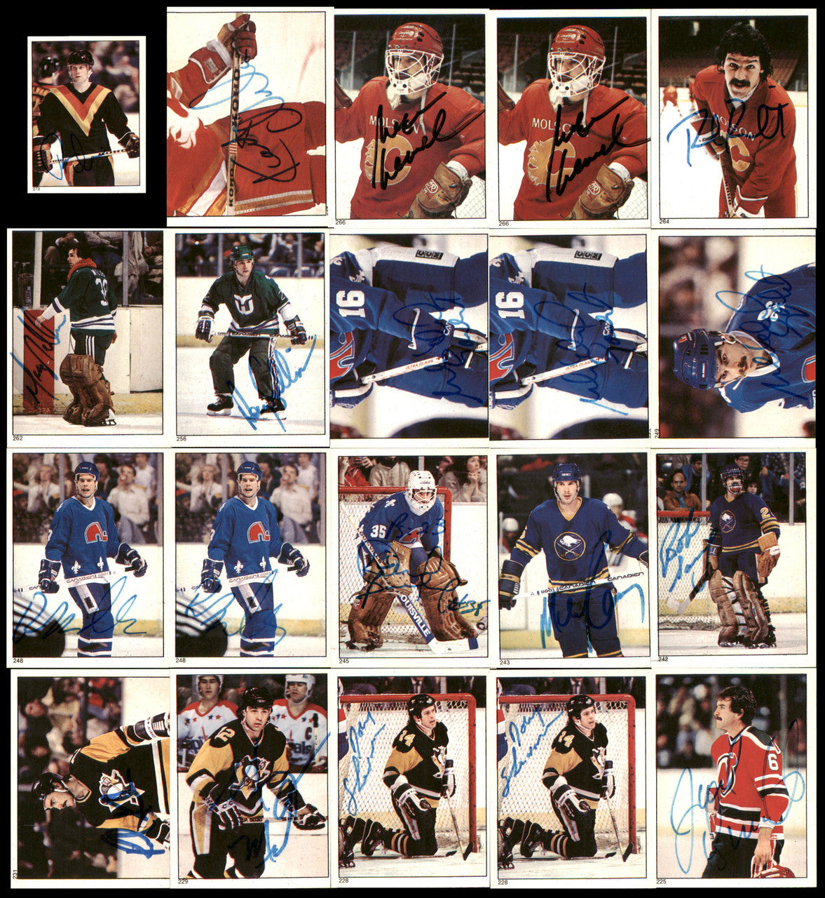 1983-84 Topps Stickers Hockey Autographed Cards (142 Count Lot) SKU #257914