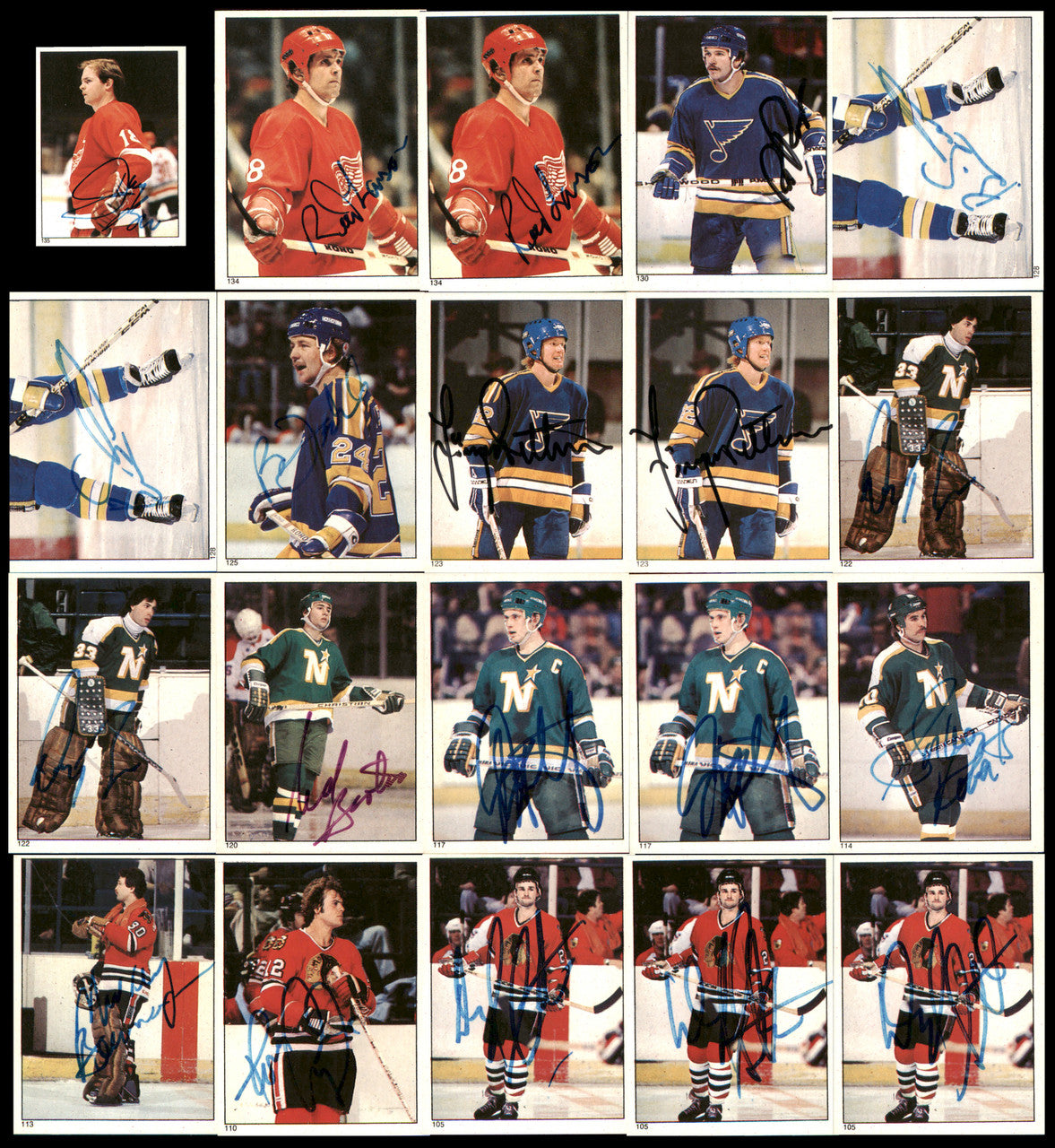 1983-84 Topps Stickers Hockey Autographed Cards (142 Count Lot) SKU #257914