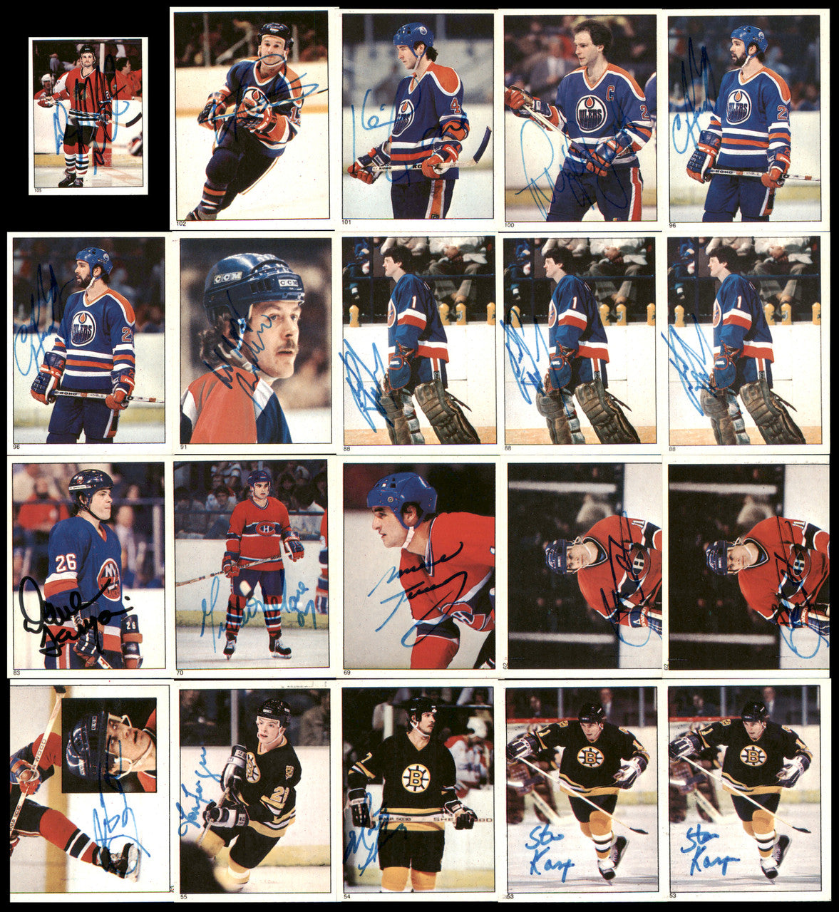 1983-84 Topps Stickers Hockey Autographed Cards (142 Count Lot) SKU #257914