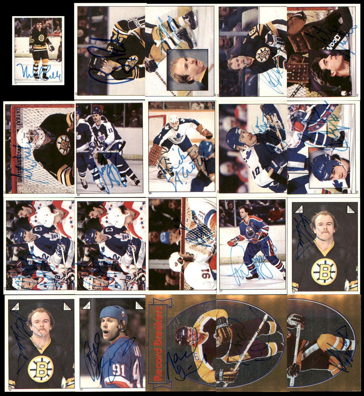 1983-84 Topps Stickers Hockey Autographed Cards (142 Count Lot) SKU #257914