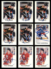 1987-88 O-Pee-Chee Mini's Hockey Autographed Cards (57 Count Lot) SKU #257916