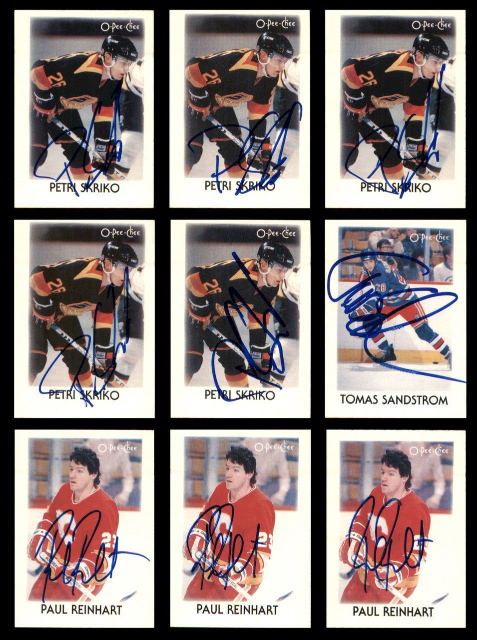1987-88 O-Pee-Chee Mini's Hockey Autographed Cards (57 Count Lot) SKU #257916