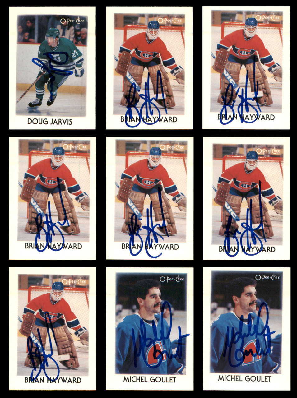 1987-88 O-Pee-Chee Mini's Hockey Autographed Cards (57 Count Lot) SKU #257916