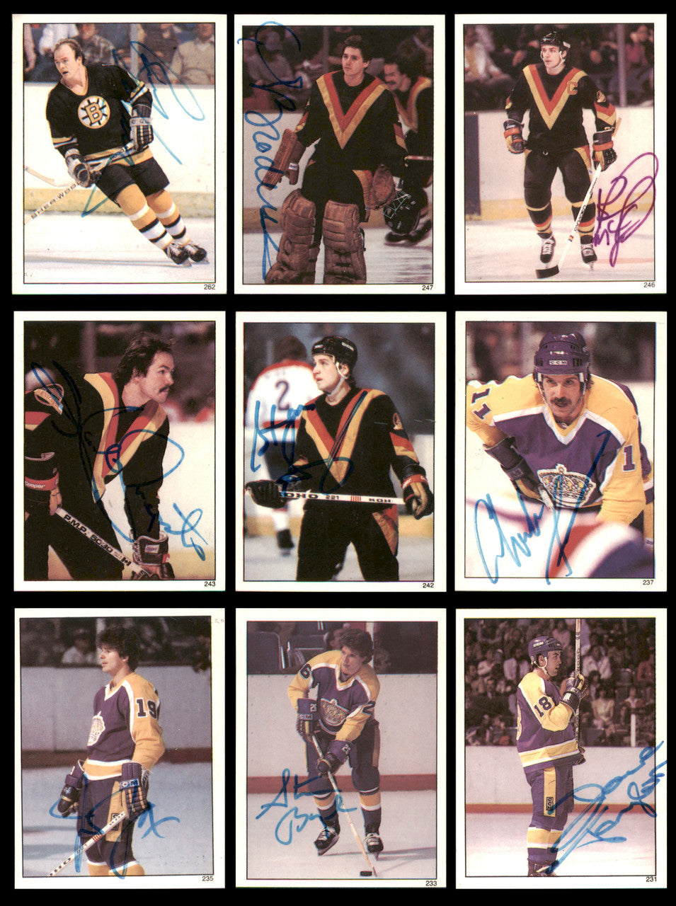 1982-83 Topps Stickers Hockey Autographed Cards (84 Count Lot - All Different) SKU #257917